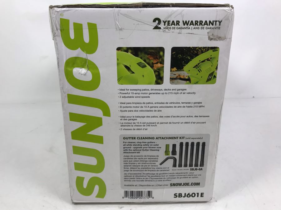 New Sunjoe 10-Amp 2-Speed All-Purpose Electric Blower Model SBJ601E [Photo 3]