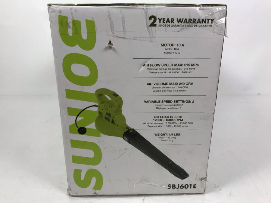 New Sunjoe 10-Amp 2-Speed All-Purpose Electric Blower Model SBJ601E [Photo 4]