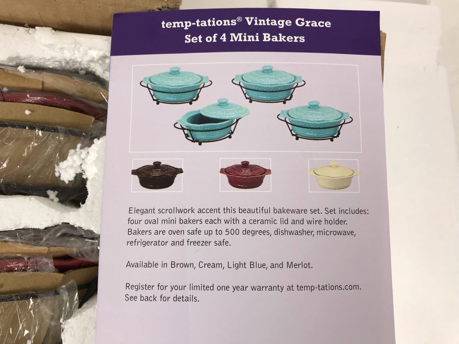 New Temptations By Tara Tesher - Vintage Grace Set Of 4 Mini Bakers [Photo 4]