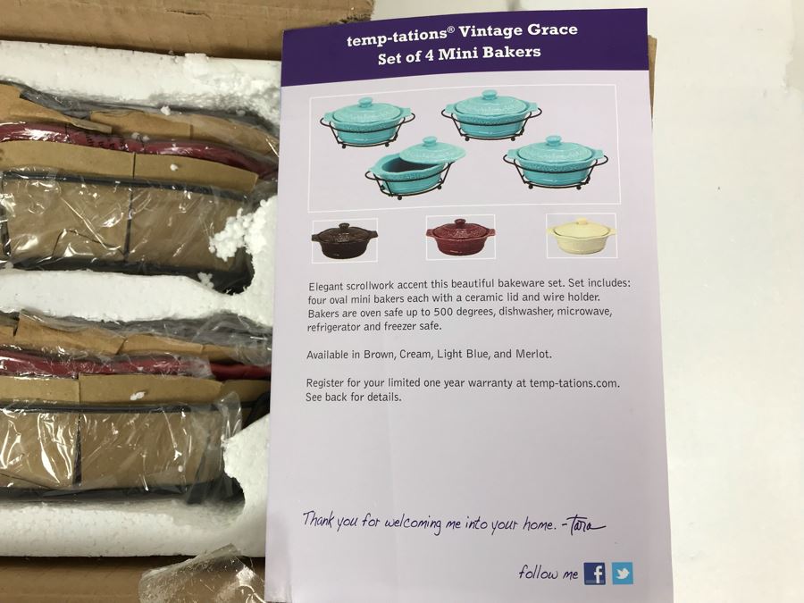 New Temptations By Tara Tesher - Vintage Grace Set Of 4 Mini Bakers [Photo 3]