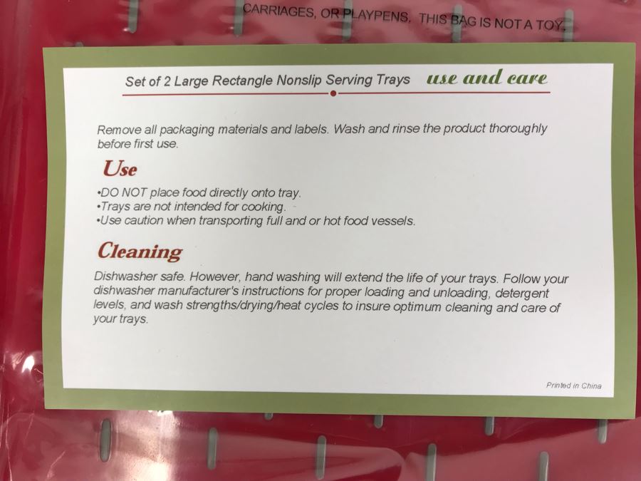 New Set Of Four Large Rectangle NonSlip Serving Trays In Black And Red Plus Functionaire Funnel-Board Kit FBK-04 [Photo 4]