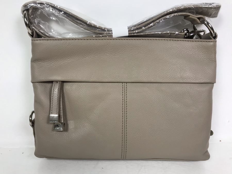 New Tignanello Leather Handbag In Light Gray [Photo 5]