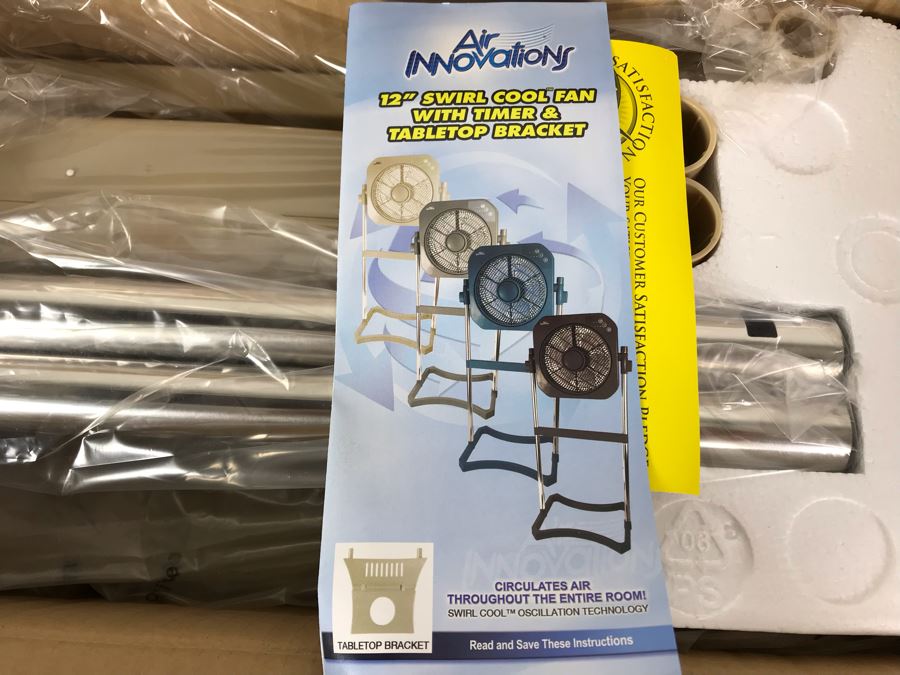 New Air Innovations 12in Swirl Cool Stand Fan With Timer In Beige [Photo 3]