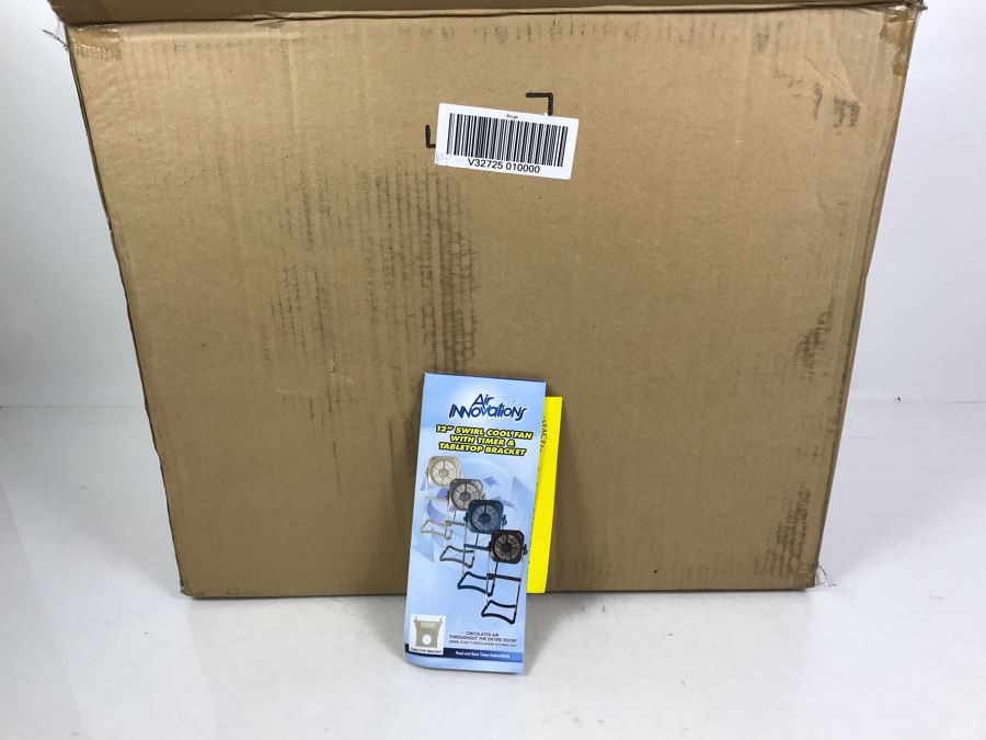 New Air Innovations 12in Swirl Cool Stand Fan With Timer In Beige [Photo 4]