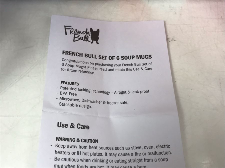 New Four Bobble Water Bottles And New French Bull Set Of Six Soup Mugs [Photo 5]