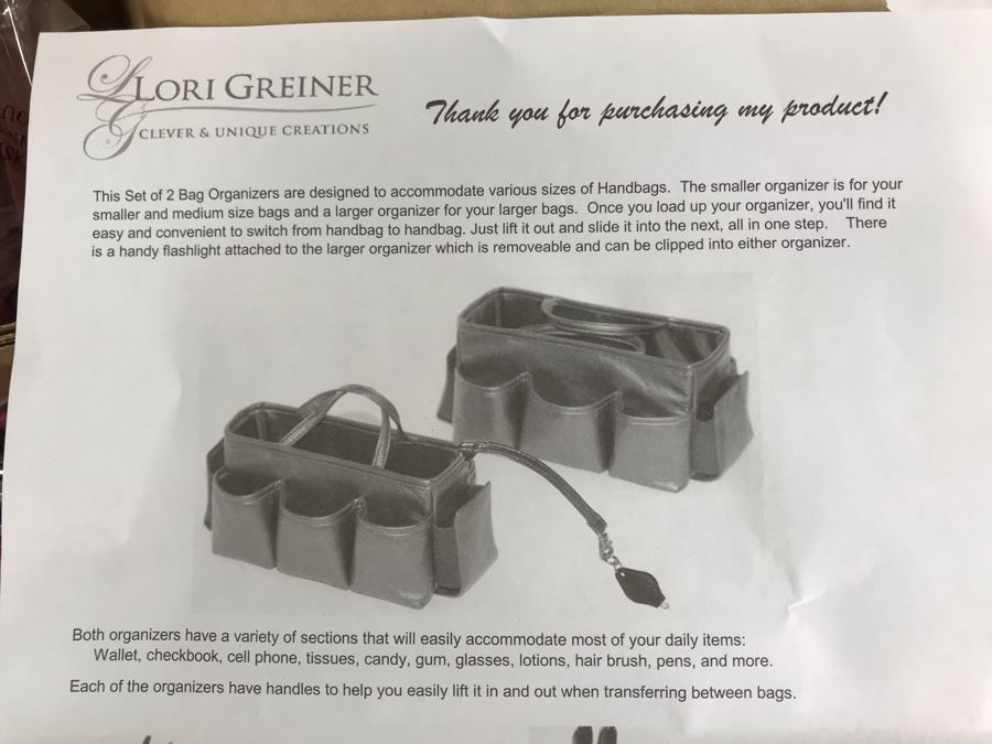 New Ready Set Go 2-Piece Bag Organizer With Light By Lori Greiner In Pink [Photo 3]