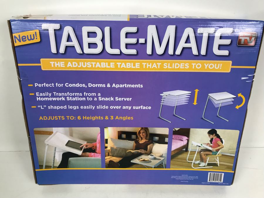 New Table-Mate Adjustable Table In White [Photo 2]