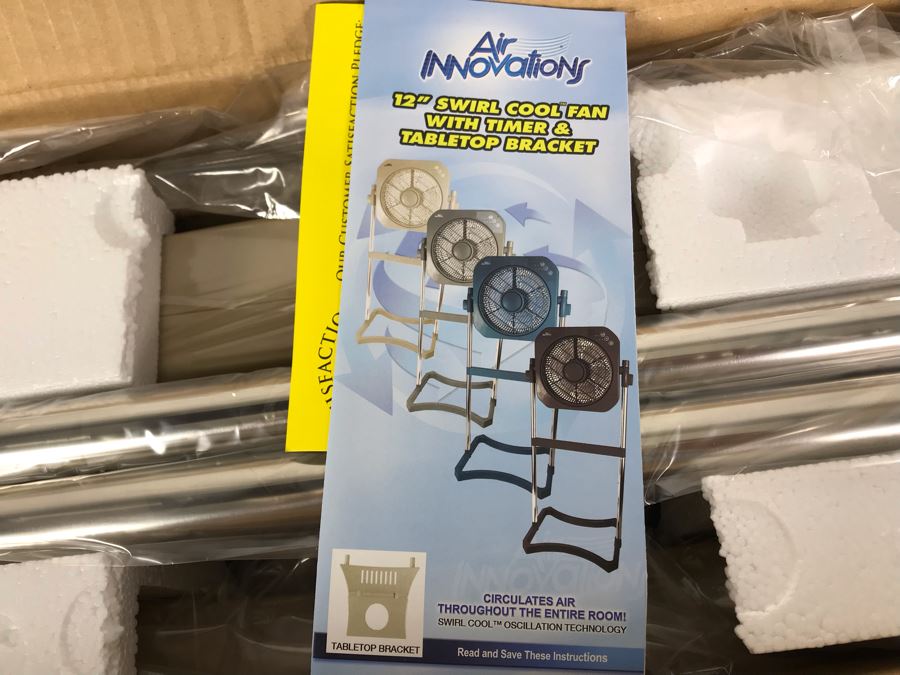 New Air Innovations 12' Swirl Cool Stand Fan With Timer In Beige [Photo 2]