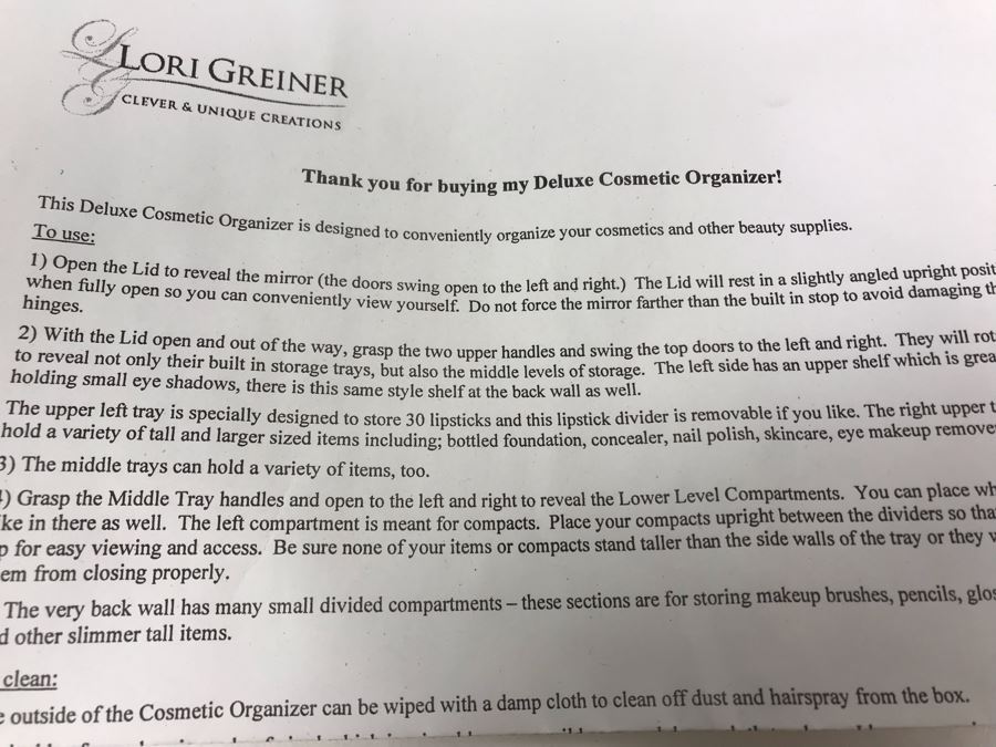 New Luxury Deluxe Wood Cosmetic Box With Mirror By Lori Greiner In White 12W X 8D X 14H [Photo 6]