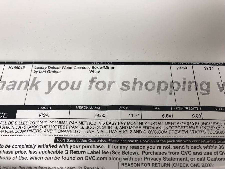 New Luxury Deluxe Wood Cosmetic Box With Mirror By Lori Greiner In White 12W X 8D X 14H [Photo 5]