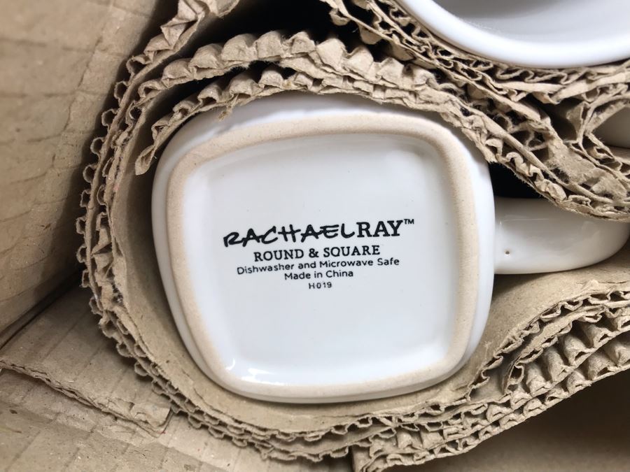 New Rachael Ray Dinnerware Set Serving For Four Dishes, Bowls, Coffee Cups In White [Photo 9]