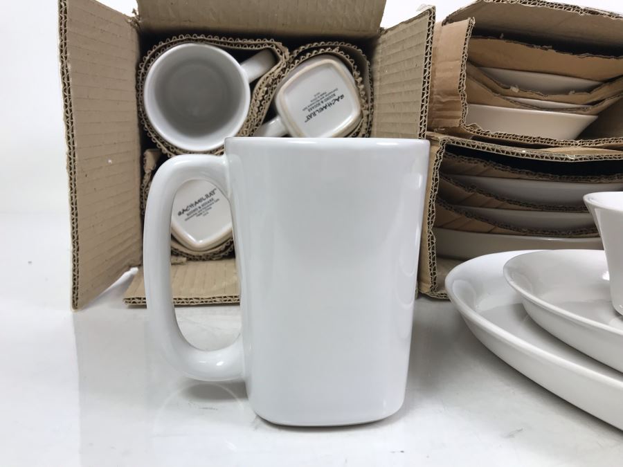 New Rachael Ray Dinnerware Set Serving For Four Dishes, Bowls, Coffee Cups In White [Photo 8]