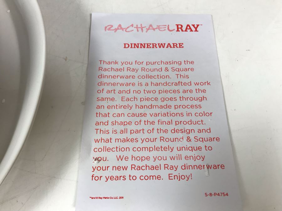 New Rachael Ray Dinnerware Set Serving For Four Dishes, Bowls, Coffee Cups In White [Photo 5]