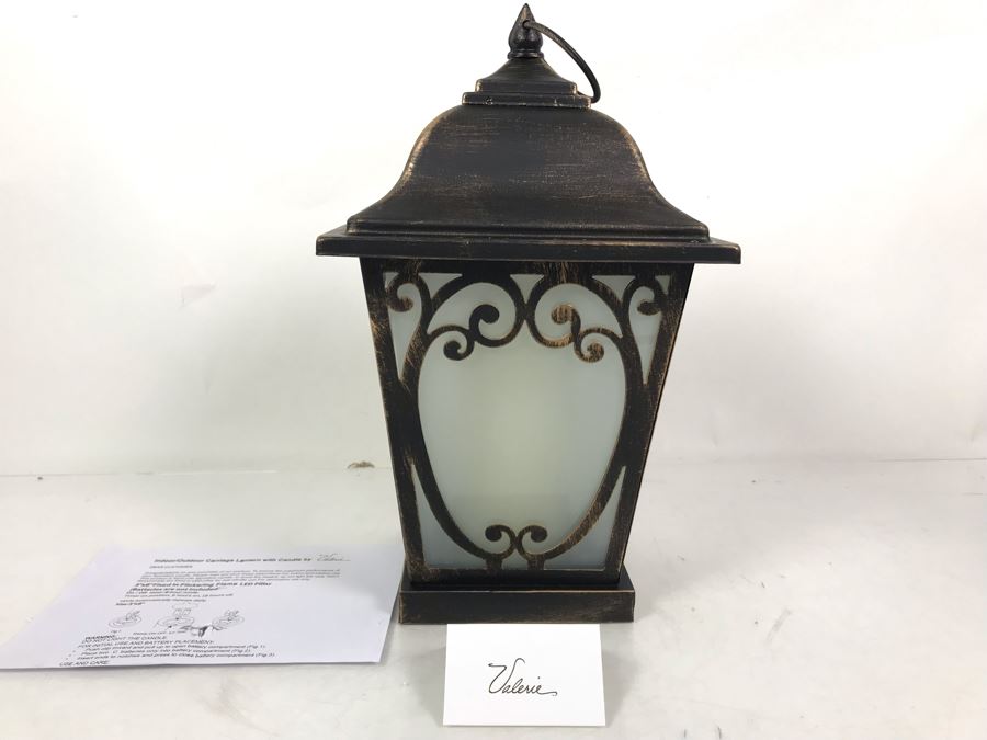 New Indoor / Outdoor Carriage Lantern Battery Powered With Candle By Valerie [Photo 3]