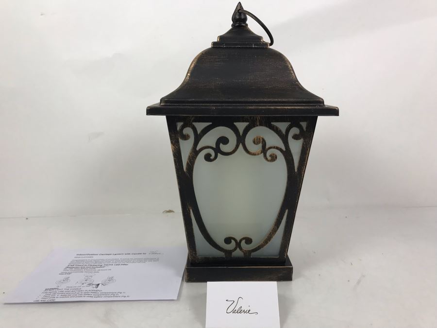 New Indoor / Outdoor Carriage Lantern Battery Powered With Candle By Valerie [Photo 2]