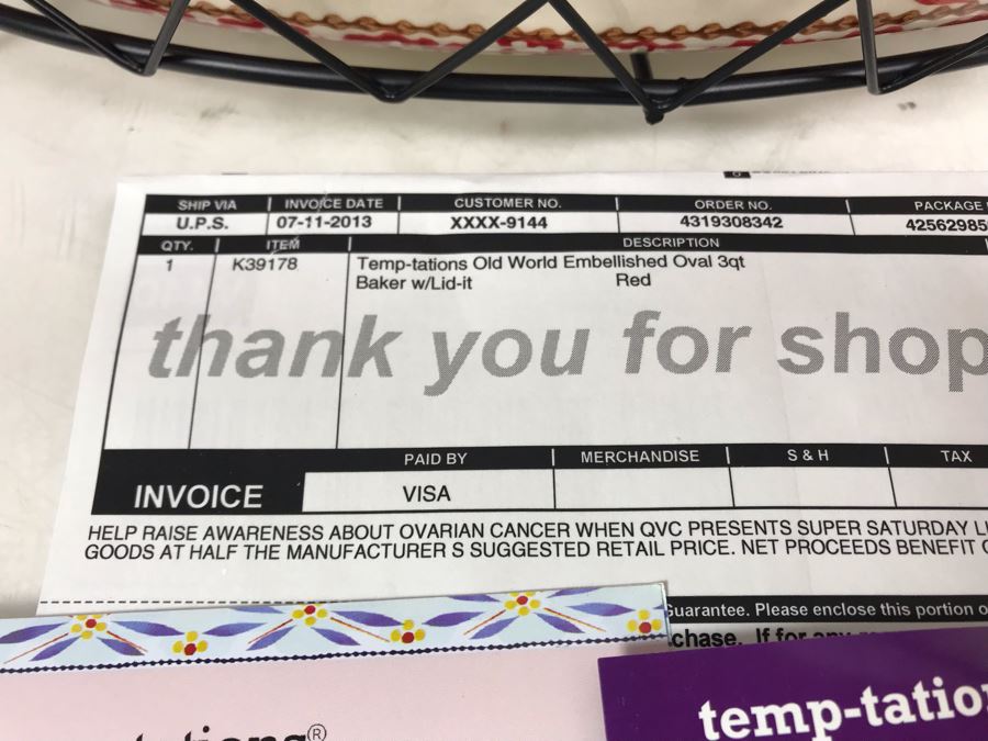 New Temptations By Tara Tesher - Old World Embellished Oval 3qt Baker With Lid And Tea For One Set [Photo 6]