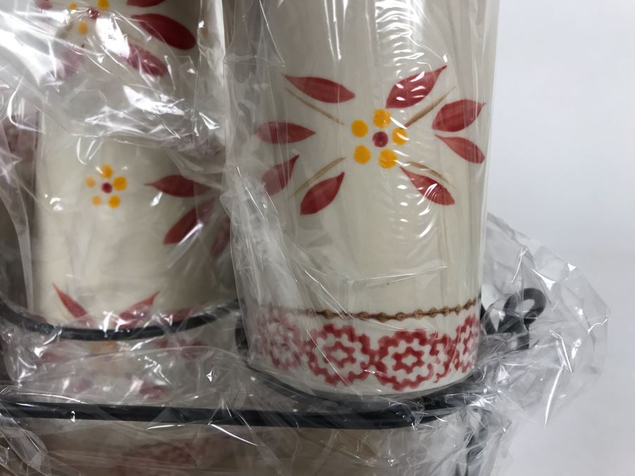 New Set Of Temptations By Tara Tesher - Four Cups With Carafe And Metal Carrier [Photo 4]