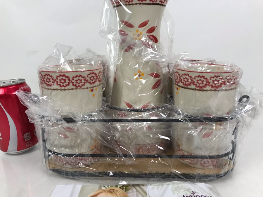 New Set Of Temptations By Tara Tesher - Four Cups With Carafe And Metal Carrier [Photo 5]