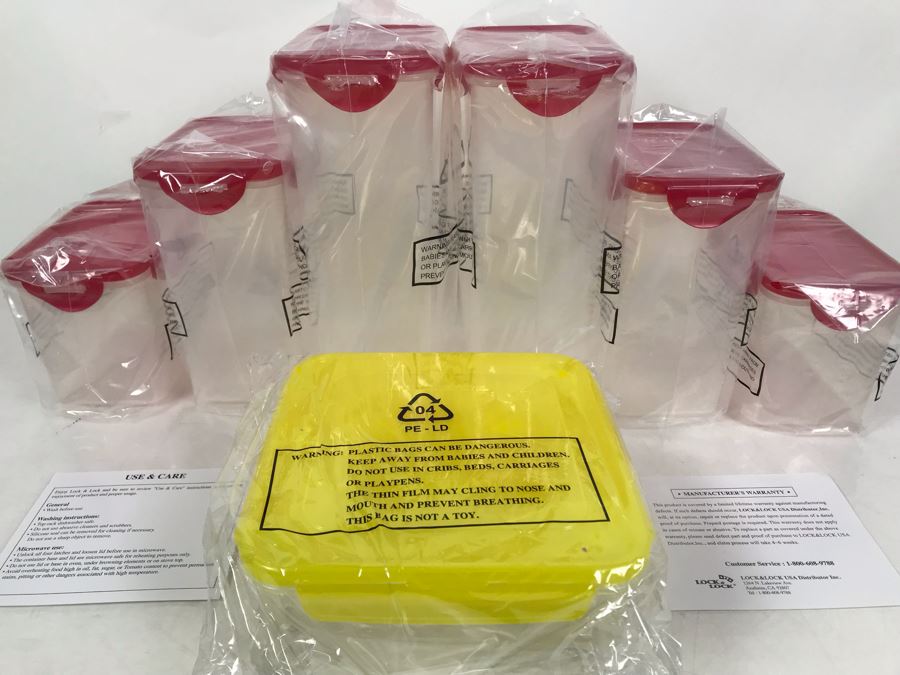 Collection Of Lock & Lock Containers (Yellow Lids Are Nested Containers) [Photo 2]