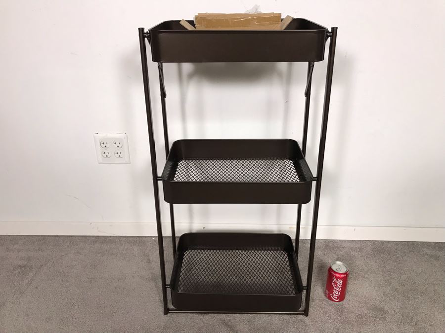 New Metal 3-Tier Collapsible Shelf With Casters (Probably Origami) [Photo 2]