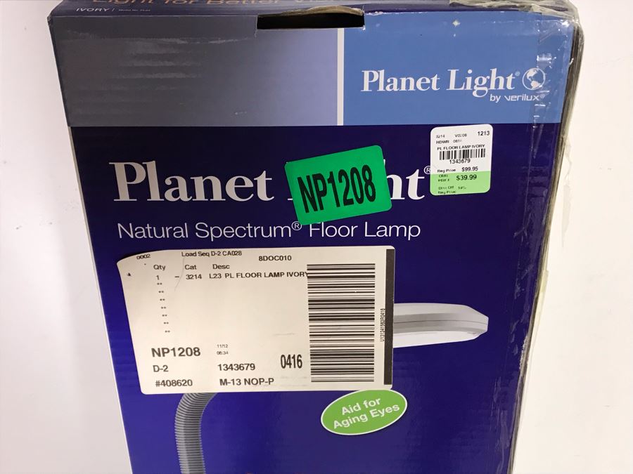 New Planet Light By Verilux Floor Lamp In Ivory Retails $99 [Photo 2]