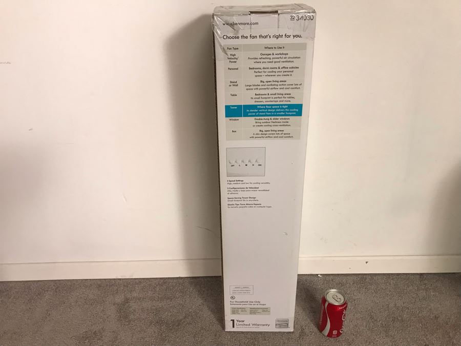 New Kenmore Comfort 30in Tower Fan [Photo 4]
