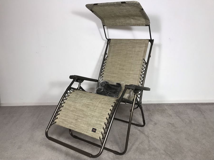New Bliss Hammocks XL Gravity Free Recliner With Tray And Canopy In Sand [Photo 4]