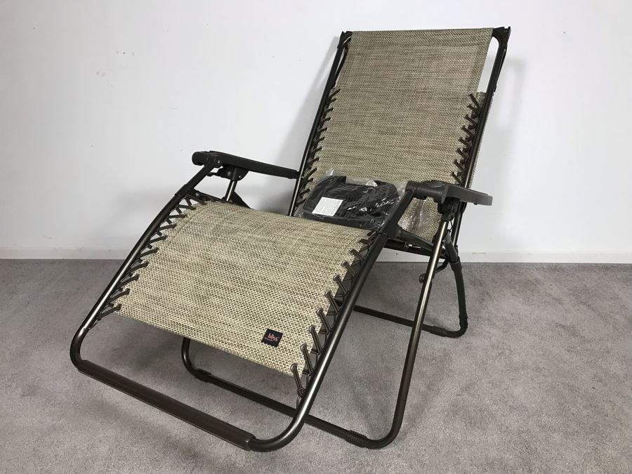 New Bliss Hammocks XL Gravity Free Recliner With Tray And Canopy In Sand [Photo 6]