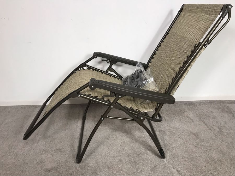 New Bliss Hammocks XL Gravity Free Recliner With Tray And Canopy In Sand [Photo 11]