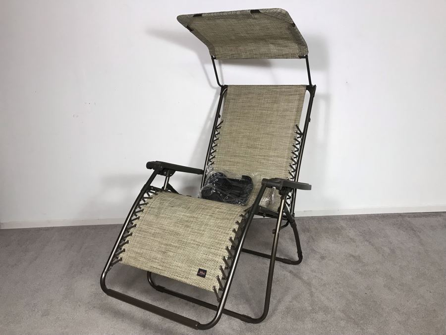 New Bliss Hammocks XL Gravity Free Recliner With Tray And Canopy In Sand [Photo 1]