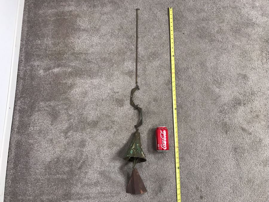 Original Mid-Century Paolo Soleri Italian-American Architect Signed Sculptural Bronze Wind Chime Wind-Bells Windbell 41L [Photo 15]