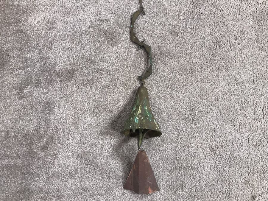 Original Mid-Century Paolo Soleri Italian-American Architect Signed Sculptural Bronze Wind Chime Wind-Bells Windbell 41L [Photo 11]