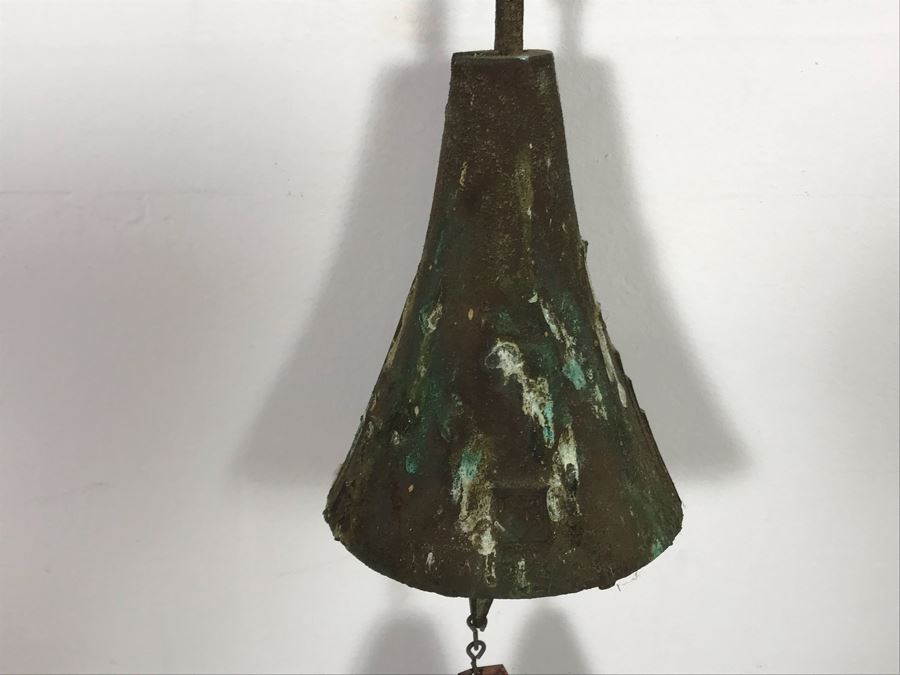 Original Mid-Century Paolo Soleri Italian-American Architect Signed Sculptural Bronze Wind Chime Wind-Bells Windbell 41L [Photo 4]