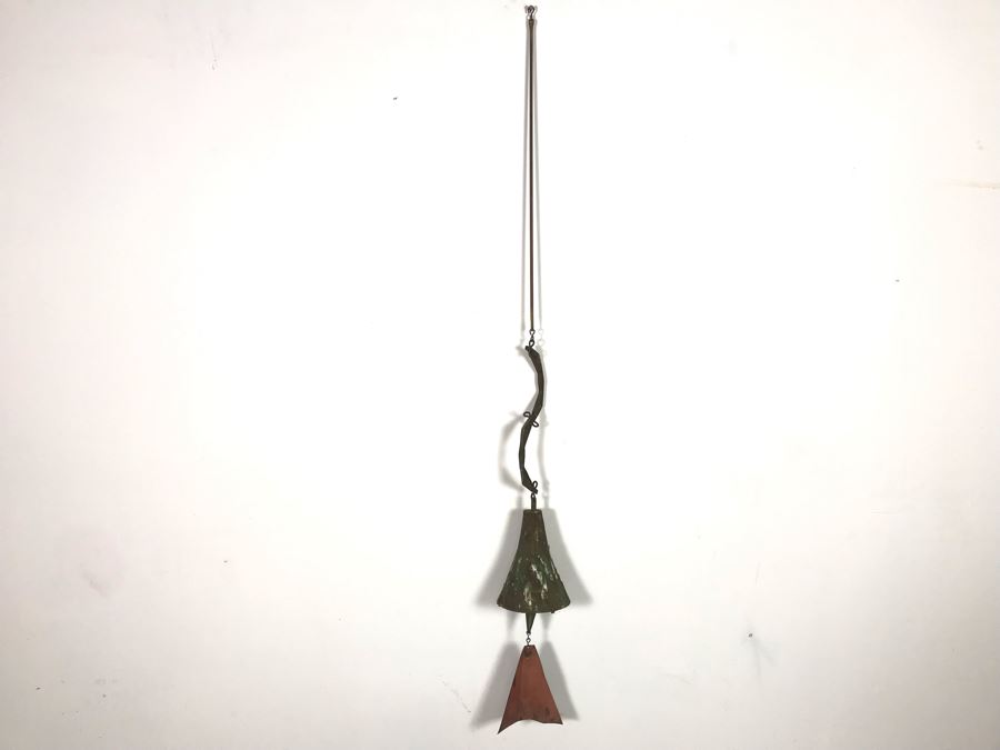 Original Mid-Century Paolo Soleri Italian-American Architect Signed Sculptural Bronze Wind Chime Wind-Bells Windbell 41L [Photo 2]