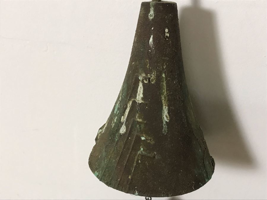 Original Mid-Century Paolo Soleri Italian-American Architect Signed Sculptural Bronze Wind Chime Wind-Bells Windbell 41L [Photo 6]