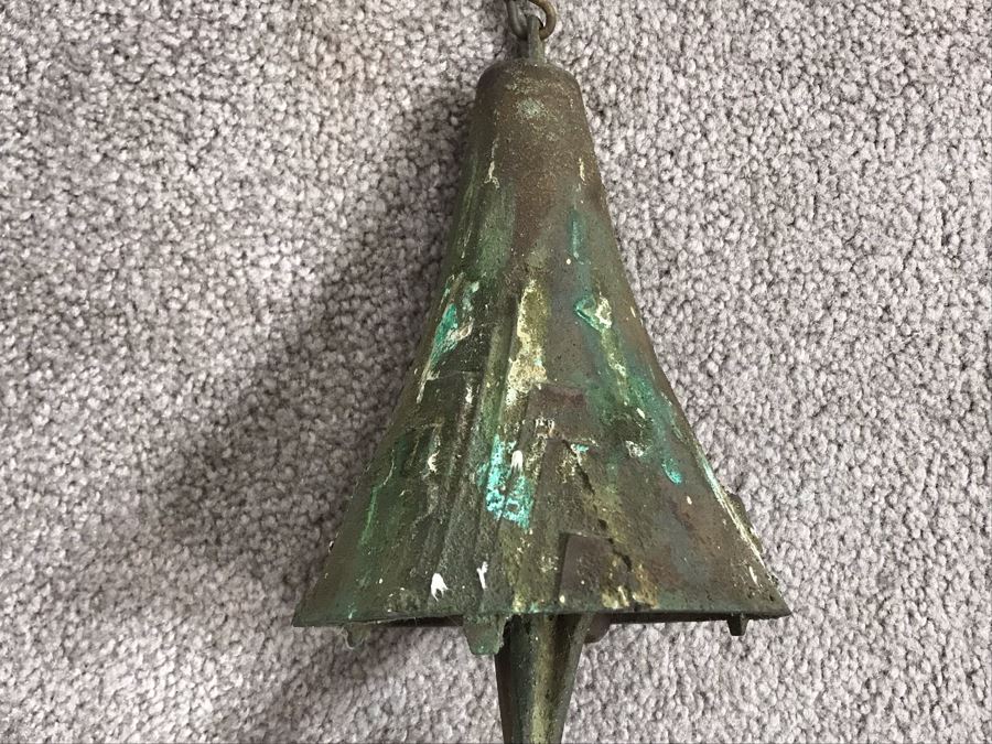 Original Mid-Century Paolo Soleri Italian-American Architect Signed Sculptural Bronze Wind Chime Wind-Bells Windbell 41L [Photo 12]