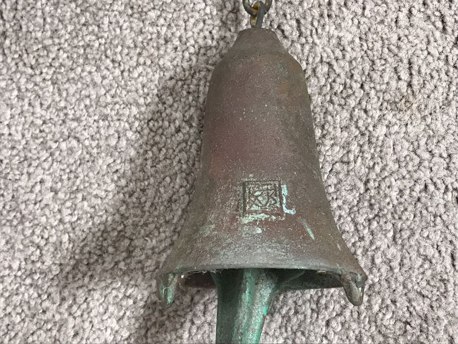 Original Mid-Century Paolo Soleri Italian-American Architect Signed Sculptural Bronze Wind Chime Wind-Bells Windbell 22L [Photo 18]