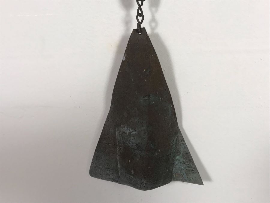 Original Mid-Century Paolo Soleri Italian-American Architect Signed Sculptural Bronze Wind Chime Wind-Bells Windbell 34L [Photo 9]