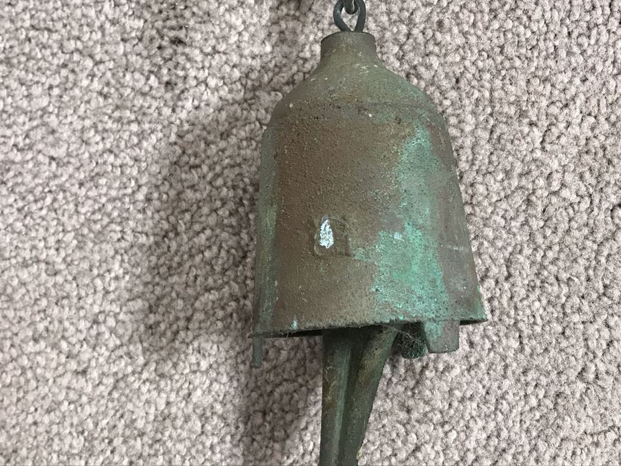 Original Mid-Century Paolo Soleri Italian-American Architect Signed Sculptural Bronze Wind Chime Wind-Bells Windbell 34L [Photo 15]