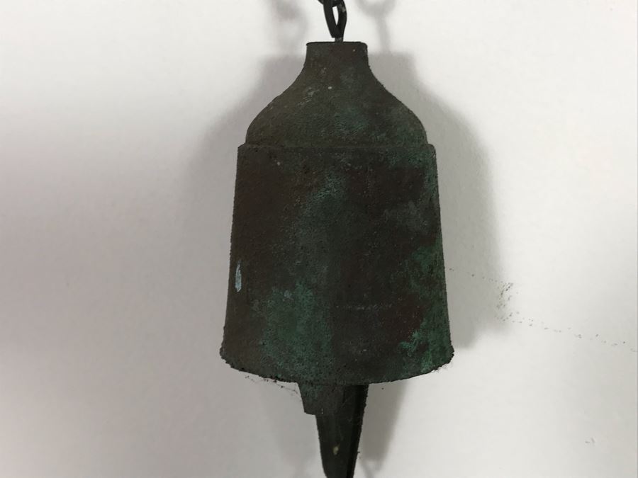 Original Mid-Century Paolo Soleri Italian-American Architect Signed Sculptural Bronze Wind Chime Wind-Bells Windbell 34L [Photo 7]