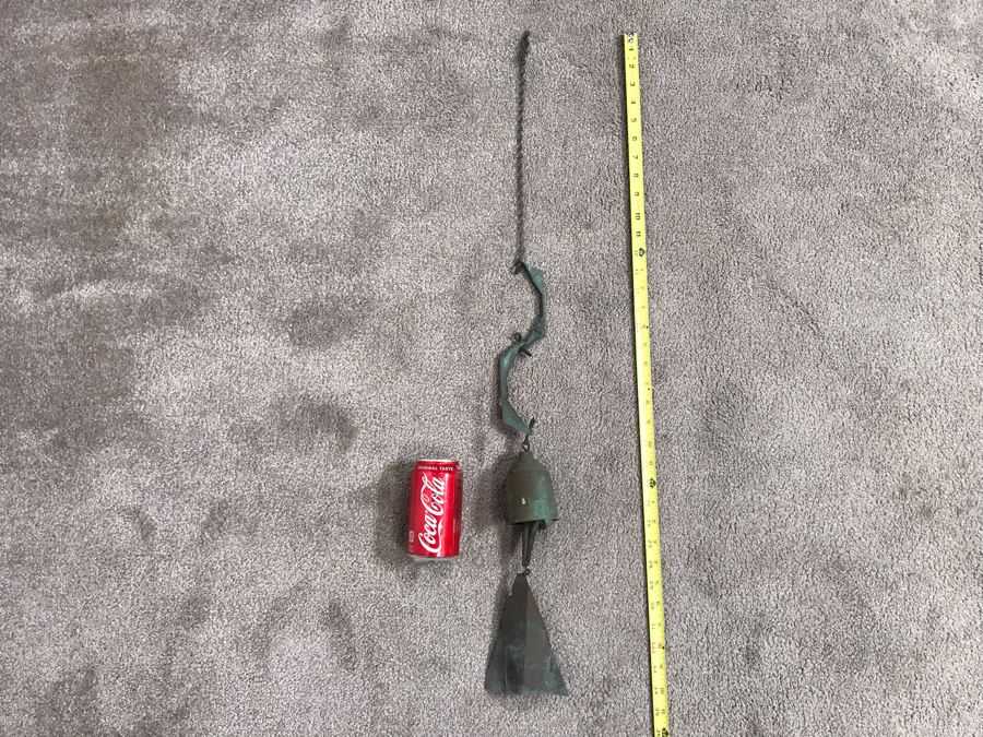 Original Mid-Century Paolo Soleri Italian-American Architect Signed Sculptural Bronze Wind Chime Wind-Bells Windbell 34L [Photo 19]