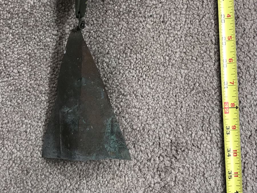 Original Mid-Century Paolo Soleri Italian-American Architect Signed Sculptural Bronze Wind Chime Wind-Bells Windbell 34L [Photo 18]