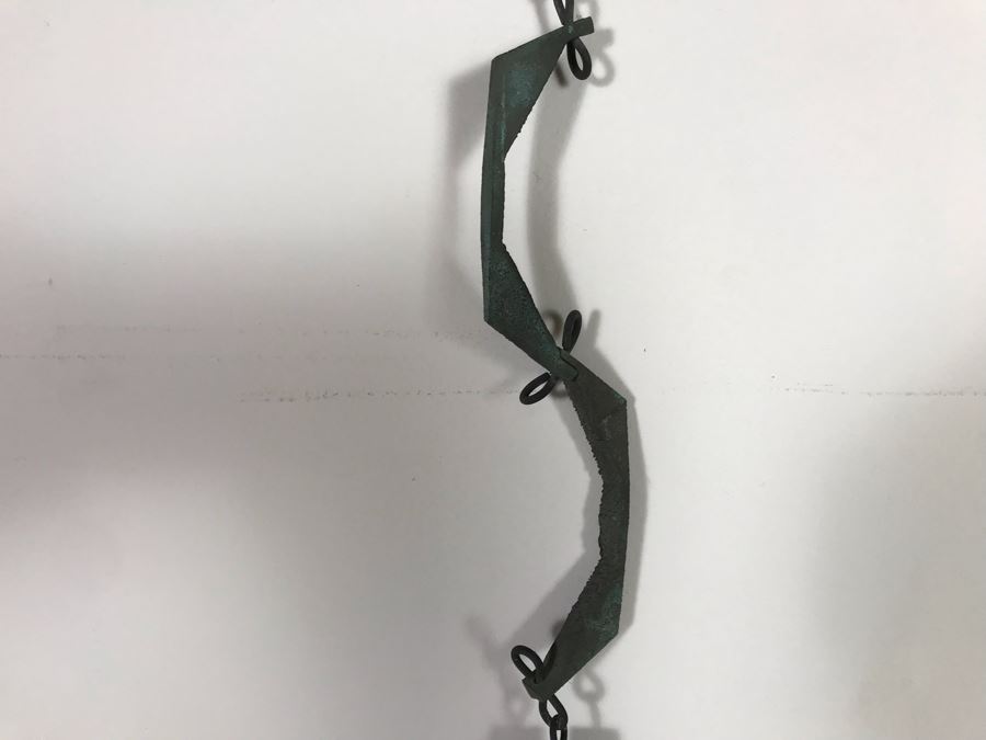Original Mid-Century Paolo Soleri Italian-American Architect Signed Sculptural Bronze Wind Chime Wind-Bells Windbell 34L [Photo 6]