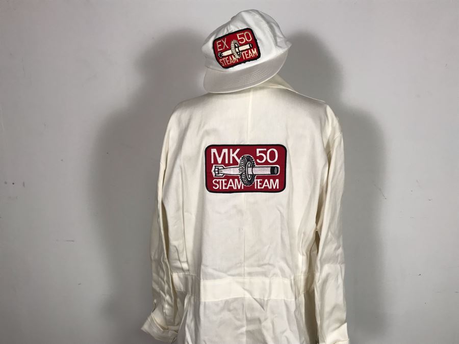 Vintage MK 50 Steam Team Work Jumpsuit And Matching Hat (Mark 50 Torpedo Designed By Honeywell For U.S. Navy) [Photo 9]