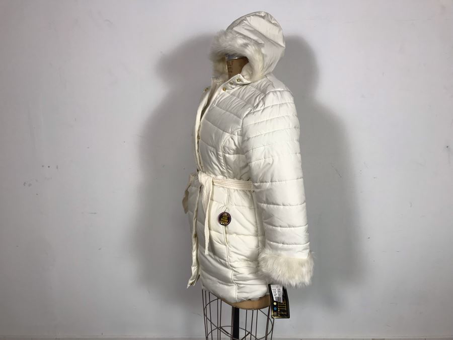New Big Chill Faux Fur Jacket With Hood Size L [Photo 3]