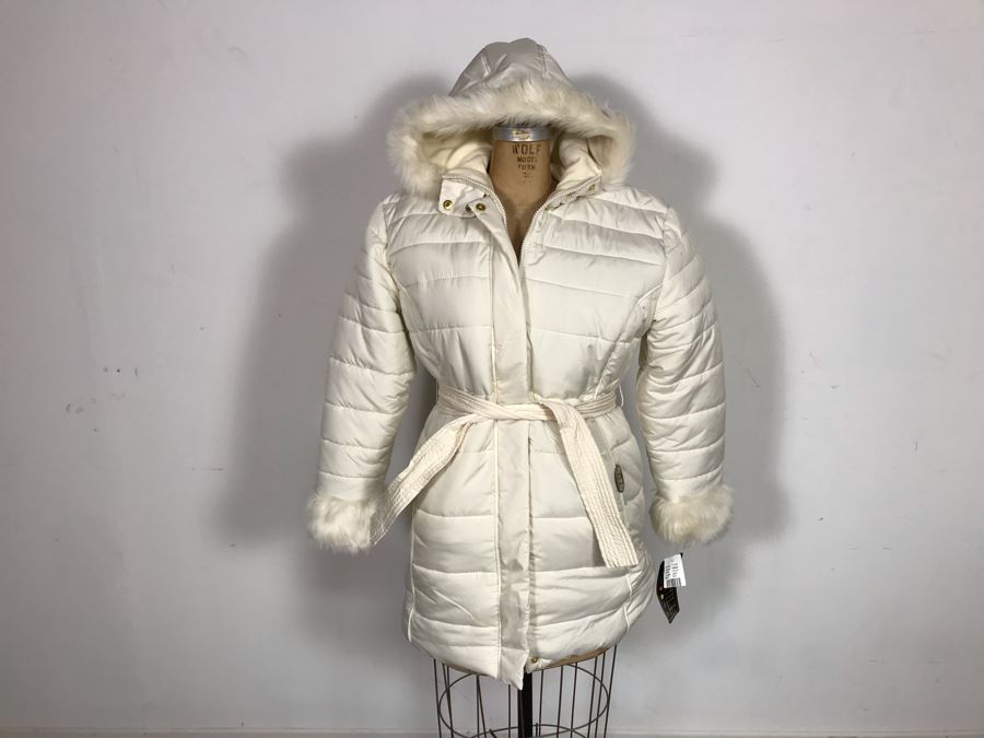 New Big Chill Faux Fur Jacket With Hood Size L [Photo 1]