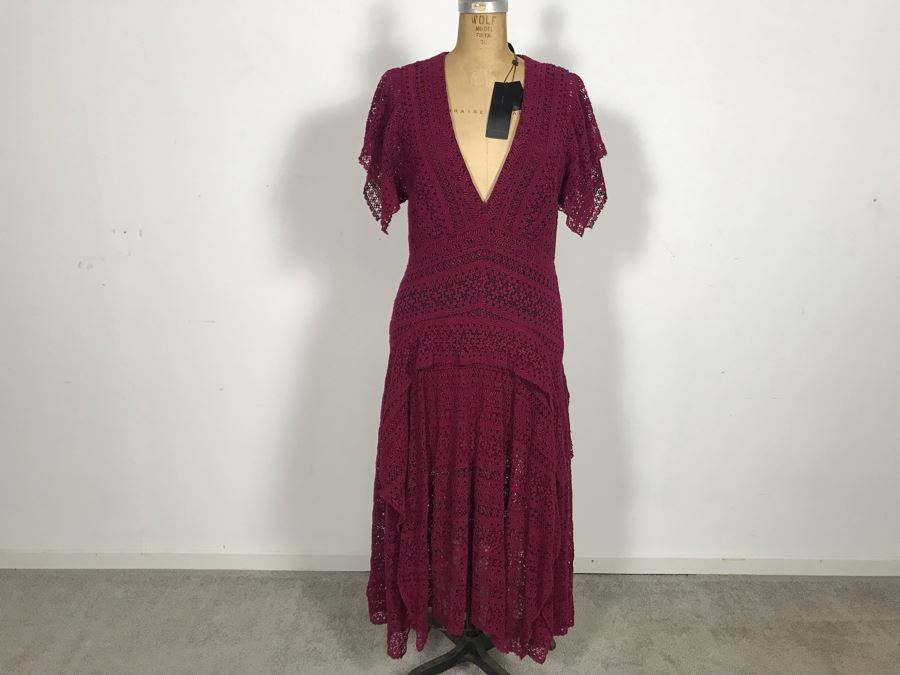 New BCBGMaxazria Dress Juliete Deep Cranberry Size XS MSRP $698 [Photo 2]