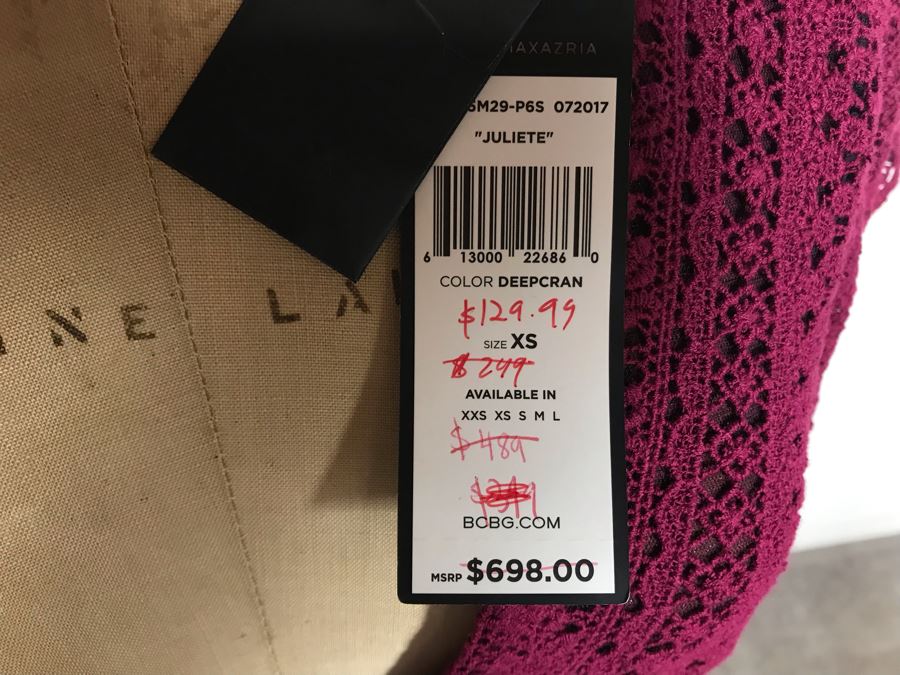 New BCBGMaxazria Dress Juliete Deep Cranberry Size XS MSRP $698 [Photo 5]