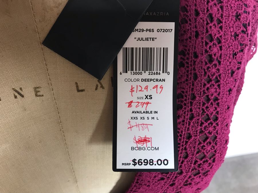 New BCBGMaxazria Dress Juliete Deep Cranberry Size XS MSRP $698 [Photo 6]