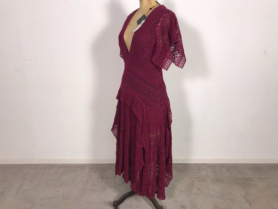 New BCBGMaxazria Dress Juliete Deep Cranberry Size XS MSRP $698 [Photo 9]